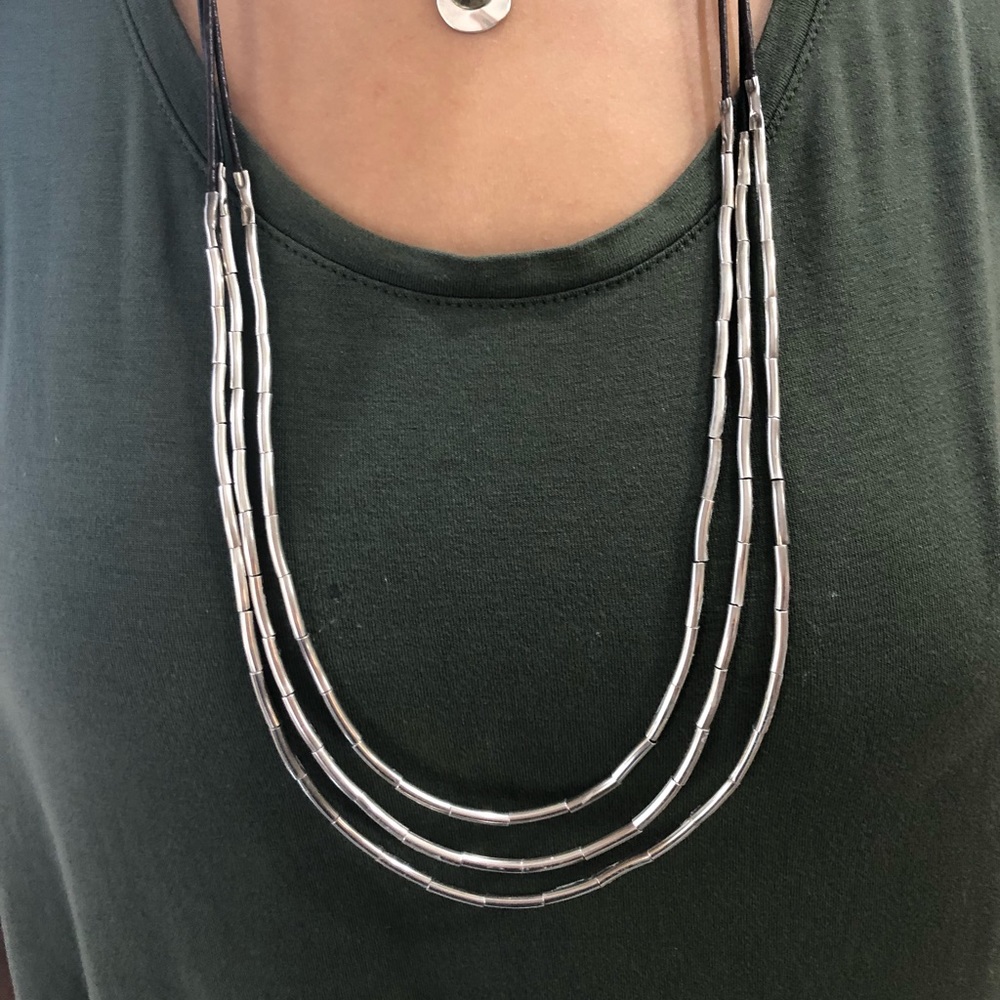Silpada Leather and Silver Necklace